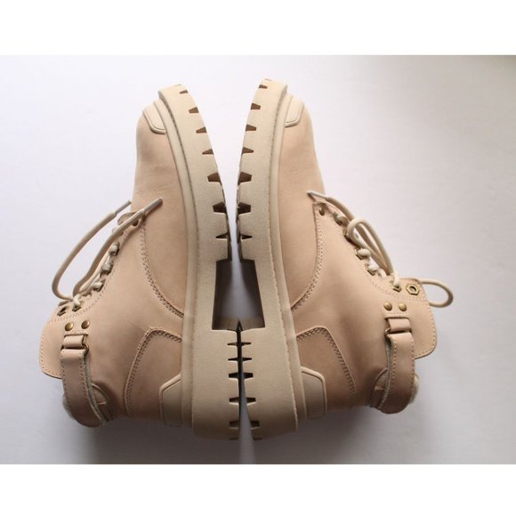 UGG Dusk Chunky Combat Lace Up Sheepskin Boot Sneaker Beige Size EU 39/ US 8 - Picture 8 of 10